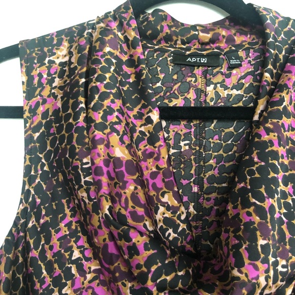 Apt 9 satin leopard print blouse - Picture 3 of 4